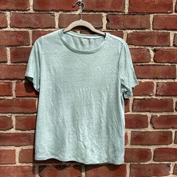 Eileen Fisher $118 Organic Linen Jersey Short Sleeve Crew Neck Tee T-Shirt mediu - Picture 1 of 6